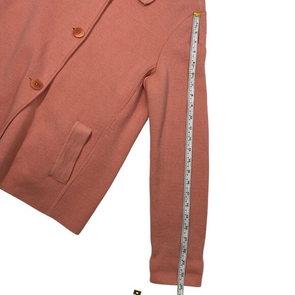 Talbots Merino Wool Button-Down Cardigan Jacket In Peach Size L - Picture 8 of 8